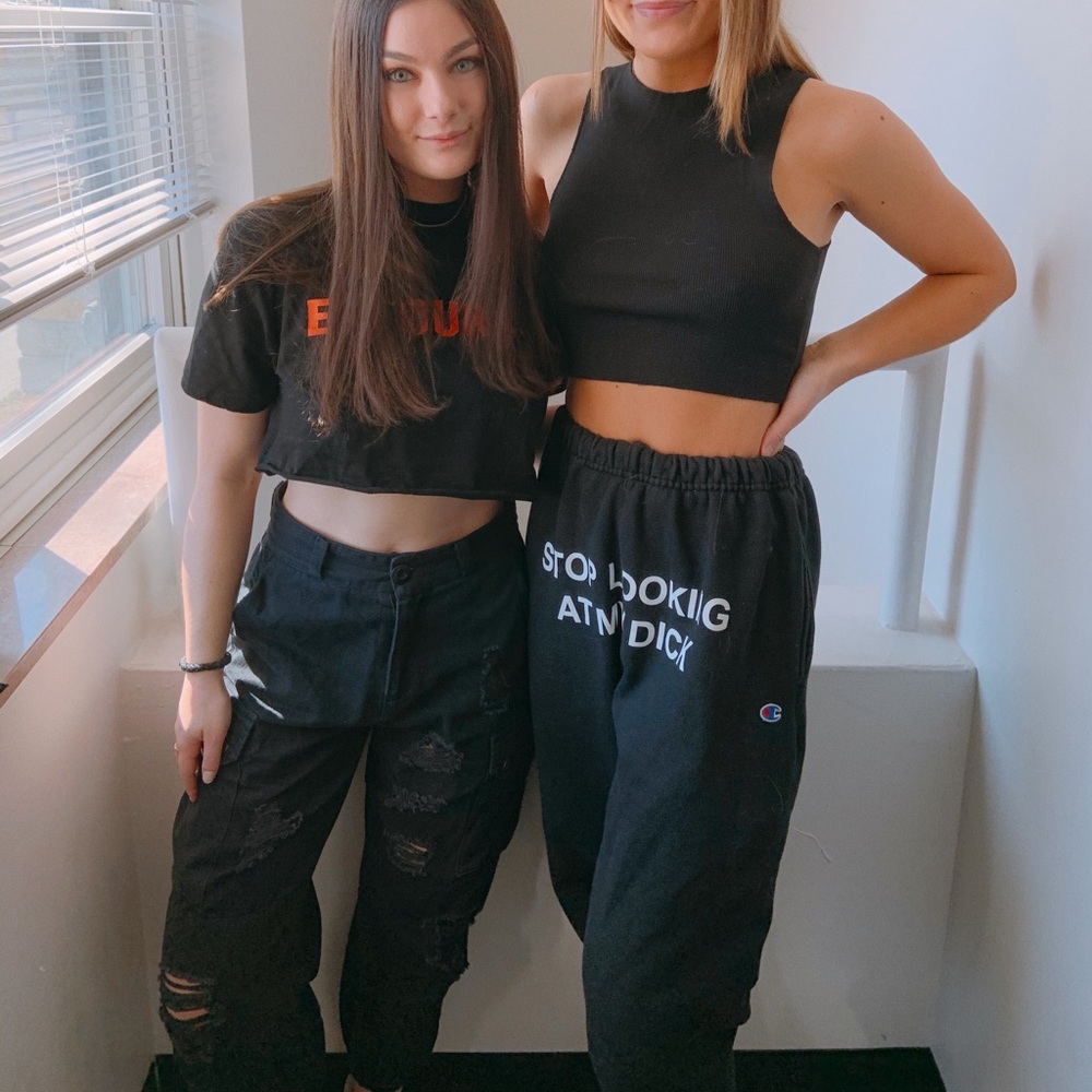 Black cargo joggers